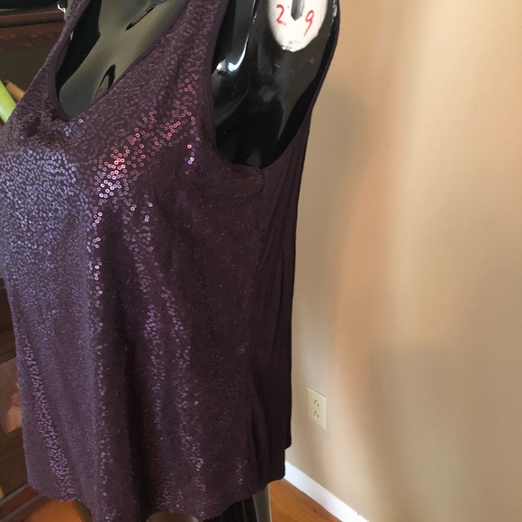 Apt. 9 Purple Sequin Top, L - Picture 2 of 3